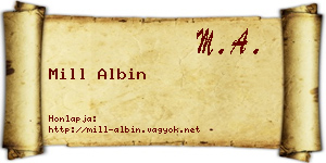 Mill Albin névjegykártya